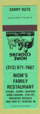 Matchbook Cover - Mom's Family Restaurant Trenton MI