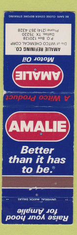 Matchbook Cover - Amalie Motor Oil Dallas TX WEAR