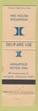 Matchbook Cover - Hilton Hotel Annapolis MD WEAR