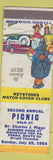 Matchbook Cover - Keystone Match Club Picnic Mountain Top PA 1954 WORN