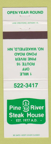 Matchbook Cover - Pine River Steak House North Wakefield NH