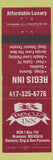 Matchbook Cover - Regis Inn Branson MO