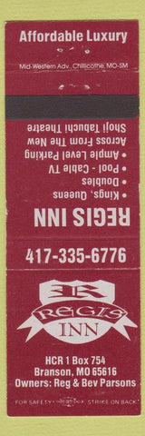 Matchbook Cover - Regis Inn Branson MO