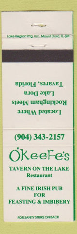Matchbook Cover - O'KEefe's Tavern on the Lake Dora Tavares FL