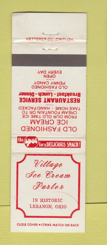 Matchbook Cover - Village Ice Cream Parlor Lebanon OH