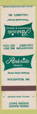 Matchbook Cover - Parkside Bakery Restaurant Calumet MI Houghton WEAR