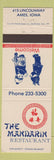 Matchbook Cover - The Mandarin Restaurant Chinese Ames IA