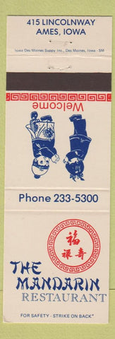 Matchbook Cover - The Mandarin Restaurant Chinese Ames IA