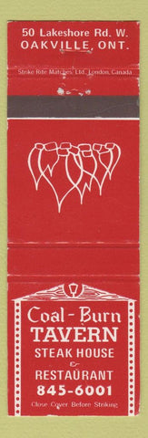Matchbook Cover - Coal Burn Tavern Steak House Oakville ON