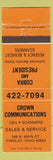 Matchbook Cover - Brown Communications Scanners CB radio Findlay OH