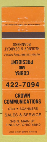 Matchbook Cover - Brown Communications Scanners CB radio Findlay OH