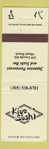 Matchbook Cover - Kyo Sushi Japanese Restaurant Miami Beach FL
