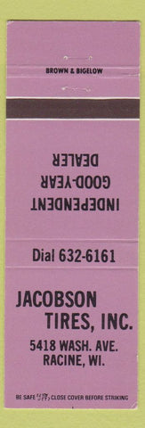 Matchbook Cover - Jacobson Tires Goodyear Racine WI