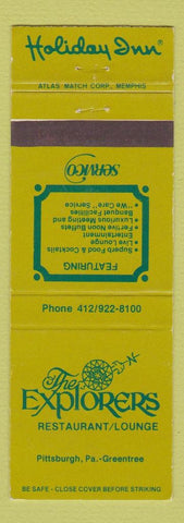 Matchbook Cover - Explorer's Restaurant Pittsburgh PA Greentree Holiday Inn