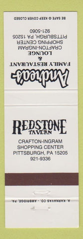 Matchbook Cover - Redstone Tavern Andrea's Restaurant Pittsburgh PA