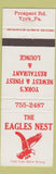 Matchbook Cover - Eagles Nest York PA