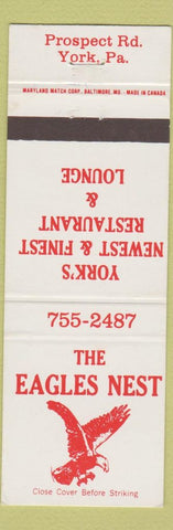 Matchbook Cover - Eagles Nest York PA