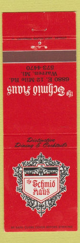 Matchbook Cover - Schmio Haus Warren MI Birmingham Rochester