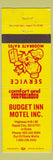 Matchbook Cover - Budget Inn Motel Rapid City SD WEAR