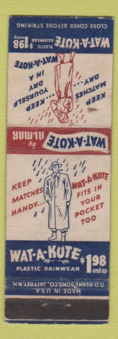 Matchbook Cover - Wat A Kute Plastic Rainwear girlie WEAR