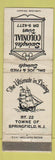 Matchbook Cover - Swingle's Colonial Diner Springfield NJ WORN
