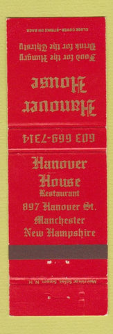 Matchbook Cover - Hanover House Manchester NH