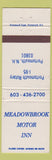 Matchbook Cover - Meadowbrook Motor Inn Portsmouth NH WEAR
