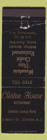 Matchbook Cover - Clinton House Restaurant Clinton NJ Pattenburg WEAR