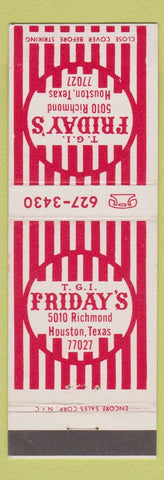 Matchbook Cover - TGI Friday's Houston TX