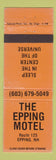 Matchbook Cover - Epping Motel NH