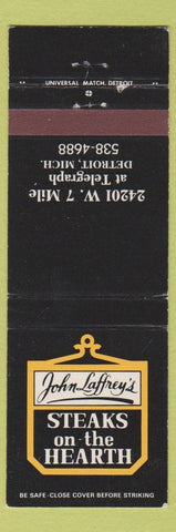 Matchbook Cover - John Laffrey's Steaks Detroit MI