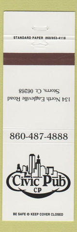 Matchbook Cover - Civic Pub Storrs CT
