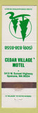 Matchbook Cover - Cedar Village Motel Spokane WA