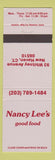 Matchbook Cover - Nancy Lee's New Haven CT