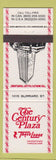 Matchbook Cover - Century Plaza Vancouver BC Travel Lodge