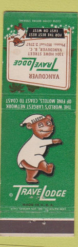 Matchbook Cover - Travel Lodge Sleep Bear Vancouver BC