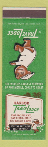 Matchbook Cover - Travel Lodge Sleepy Bear San Diego CA Harbor