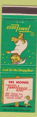 Matchbook Cover - Travel Lodge Sleepy Bear Des Moines IA #4