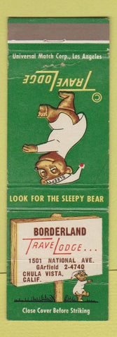 Matchbook Cover - Travel Lodge Sleepy Bear Chula Vista CA Borderland