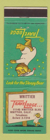 Matchbook Cover - Travel Lodge Sleepy Bear Whittier CA