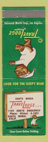 Matchbook Cover - Travel Lodge Sleepy Bear Santa Maria CA #2