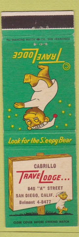 Matchbook Cover - Travel Lodge Sleepy Bear San Diego CA Cabrillo #1