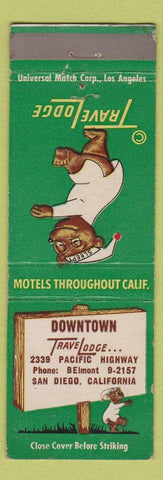 Matchbook Cover - Travel Lodge Sleepy Bear San Diego CA Downtown