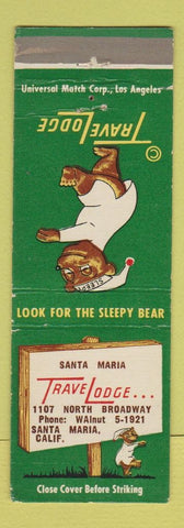 Matchbook Cover - Travel Lodge Sleepy Bear Santa Maria CA #2