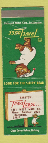 Matchbook Cover - Travel Lodge Sleepy Bear Barstow CA
