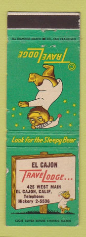 Matchbook Cover - Travel Lodge Sleepy Bear El Cajon CA WORN