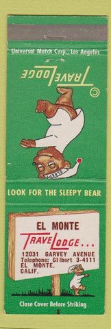 Matchbook Cover - Travel Lodge Sleepy Bear El Monte CA