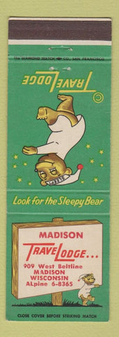 Matchbook Cover - Travel Lodge Sleepy Bear Madison WI #3