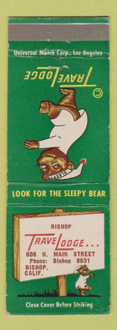 Matchbook Cover - Travel Lodge Sleepy Bear Bishop CA WEAR #1