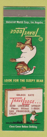 Matchbook Cover - Travel Lodge Sleepy Bear San Francisco CA Golden Gate #2